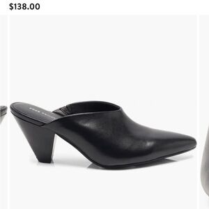 Free People Black Leather Pointed Mules